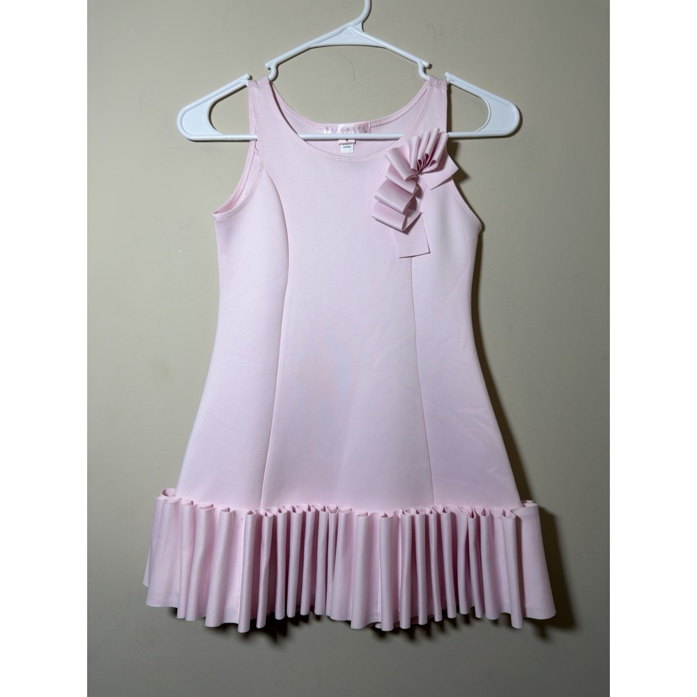 Biscotti Pink Dress Ruffle Dress Adorable Classic Hollywood Girls Size 8